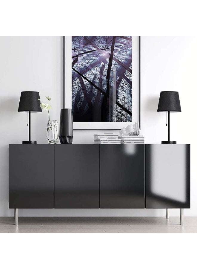 شو وو مجموعة مصابيح طاولة جانبية بجانب السرير (2 قطع)، مصابيح مكتبية عصرية لغرفة النوم وغرفة المعيشة - Image 5